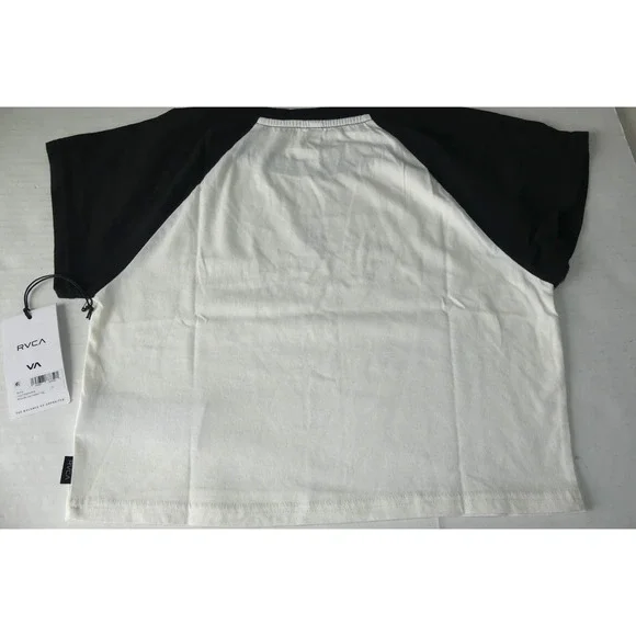 RVCA Butterfly Raglan Shirt Half Baby Tee XL Grunge Skater NWT Boho‎ - Picture 7 of 8